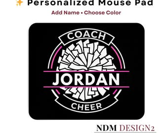 Personalized Cheer Coach Mouse Pad | Custom Cheer Coach Gift | Cheerleading Coach Gift | Team Coach Appreciation Gift | Custom Name Desk Mat
