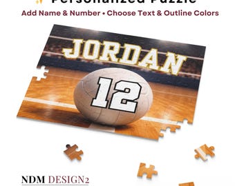 Personalized Volleyball Name & Number Puzzle | Custom Volleyball Gift for Girls | Volleyball Puzzle | Team Gift Idea | 48 or 120 Pieces