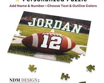 Personalized Football Name & Number Puzzle | Custom Football Player Gift | Football Sports School | Team Gift Idea | 48 or 120 Piece Puzzle