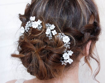 Wedding hair pin, Wedding hair pins flowers, Bridal hair pin, Bridal hair accessory, Wedding headpiece, Bridal hair piece, Bridal pins