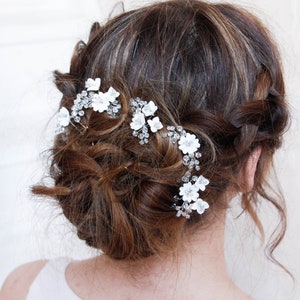 Wedding hair pin, Wedding hair pins flowers, Bridal hair pin, Bridal hair accessory, Wedding headpiece, Bridal hair piece, Bridal pins
