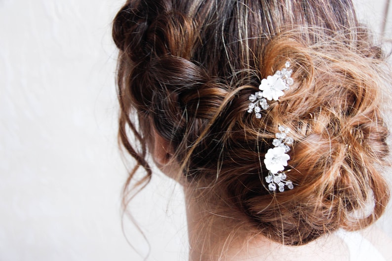Bridal hair comb Wedding accessories Bridal pins Hair pin Flower hair pins Bridal hair pin Bridal headpiece Hairpiece Floral hair pin
