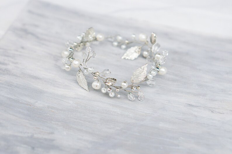 Bracelet Silver Bracelet Wedding Jewelry Brides Crystal Bracelet Bridal Jewelry Leaf Jewelry Bridal Bracelet Gold Leaf Bracelet