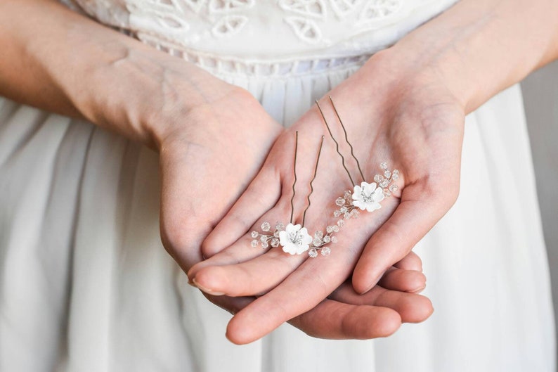 Bridal hair comb Wedding accessories Bridal pins Hair pin Flower hair pins Bridal hair pin Bridal headpiece Hairpiece Floral hair pin