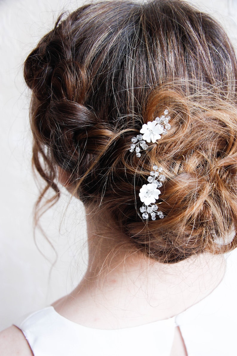 Bridal hair comb Wedding accessories Bridal pins Hair pin Flower hair pins Bridal hair pin Bridal headpiece Hairpiece Floral hair pin