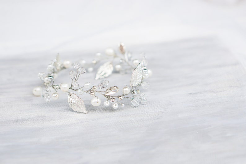 Bracelet Silver Bracelet Wedding Jewelry Brides Crystal Bracelet Bridal Jewelry Leaf Jewelry Bridal Bracelet Gold Leaf Bracelet