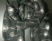 BLACK cotton scarf, DANDELION glittery scarf,shawl wrap hijab for summer,gift womens scarf accessories