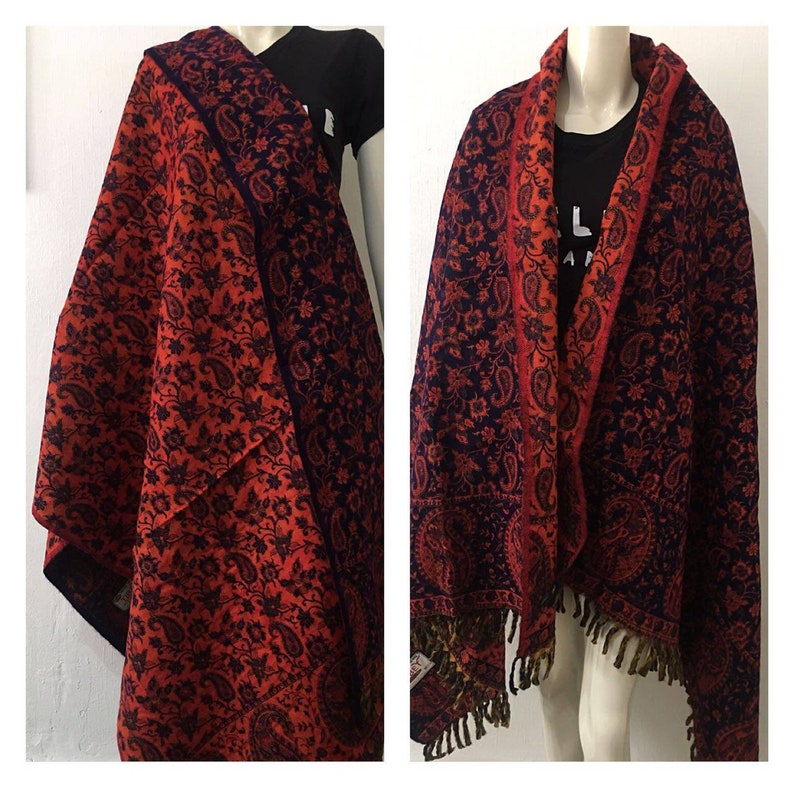 navy wool shawl