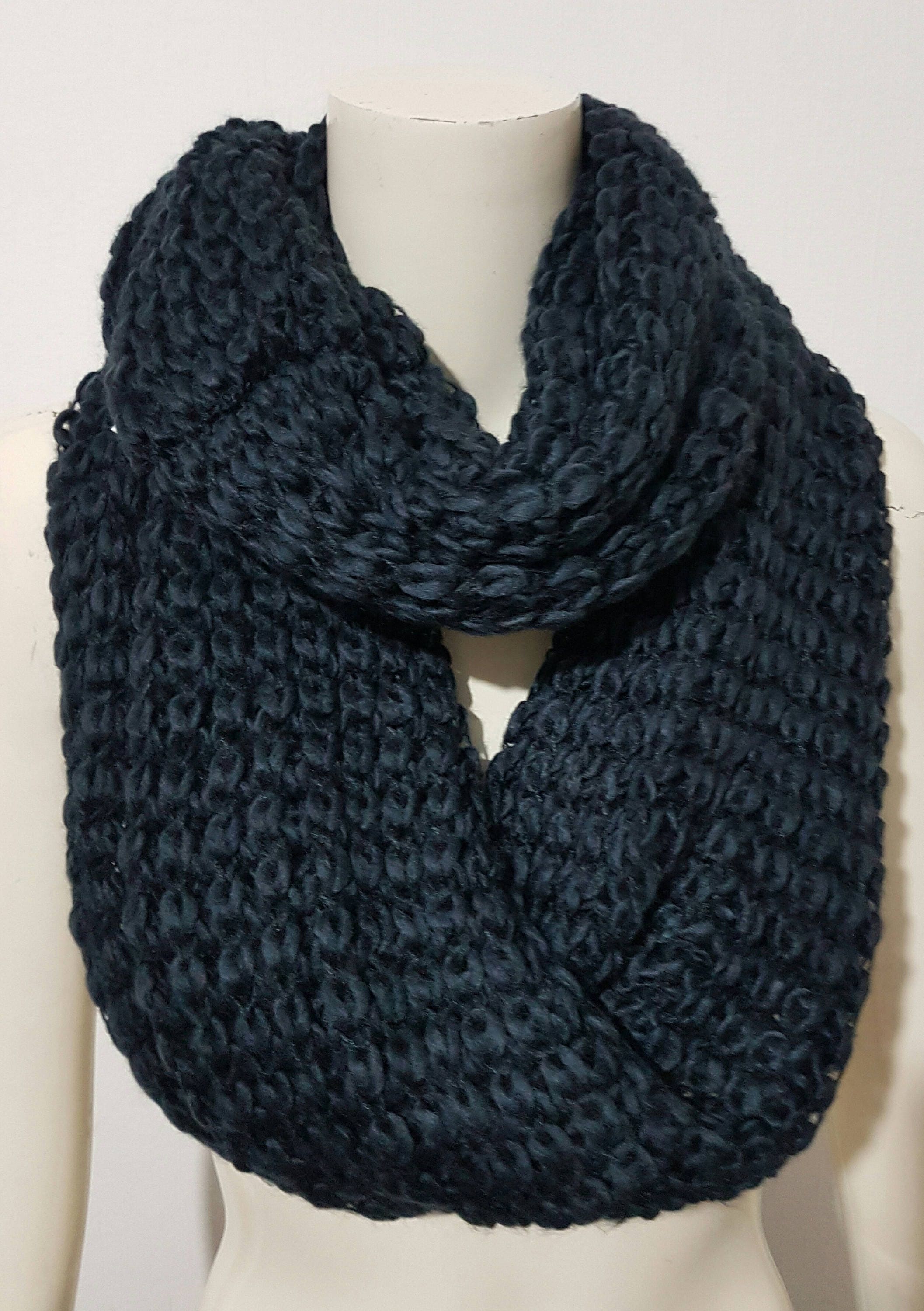 Womens Super Soft Knitted NAVY Colour Chunky Knit Winter SNOOD - Etsy UK