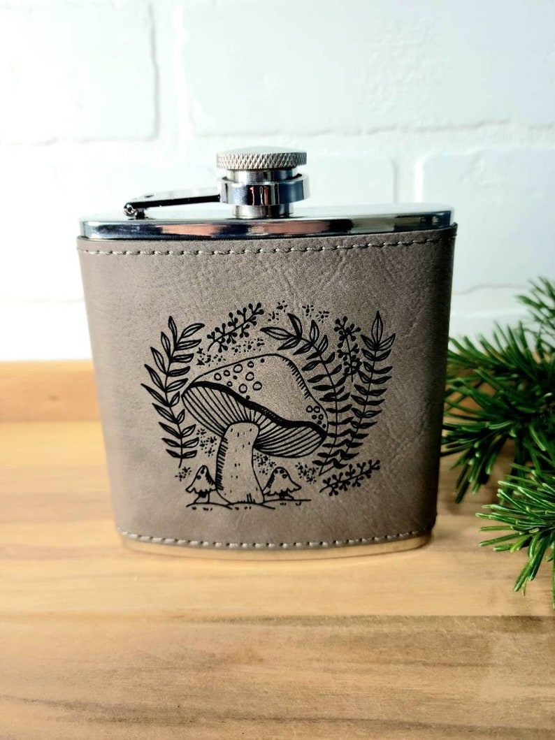 Mushroom Flask Drinking Gift. Nature Hiking Camping Gift. Etsy