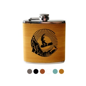 Flask-Snowboarding Skiing Personalized Engraved Gift for Him, Brother, Husband gift