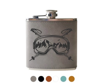 Lunettes de ski Flask. Flasque personnalisée pour le ski et le snowboard. Montagne