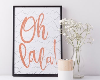 Lagom Triangles Design Scandinavian Swedish Style Hygge Print Nordic Rose Gold