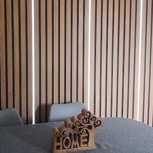 Broad Acoustic Slatwall Panels Vertical Modern Slat Wall Decor Laminate OAK 39cm x 242cm 0.94 sq. meter panelling mdf cladding Trim to order