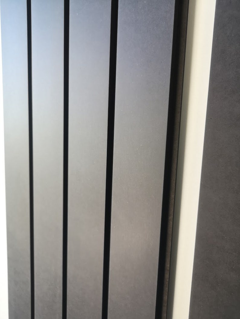 Wide Slat Wall Panels: Black or Paintable MDF Cladding (39cm X 242cm ...