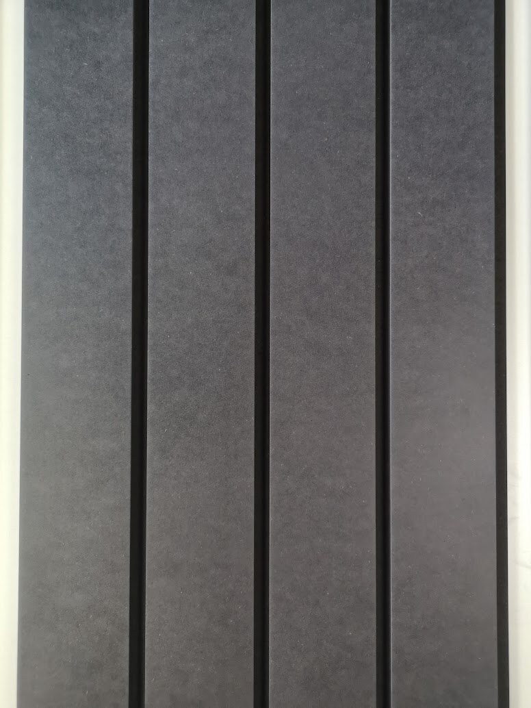 Wide Slat Wall Panels: Black or Paintable MDF Cladding (39cm X 242cm ...