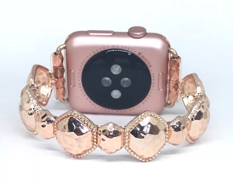 Rose Gold Apple Watch Band Faceted Diamond Shaped Shiny Apple Etsy