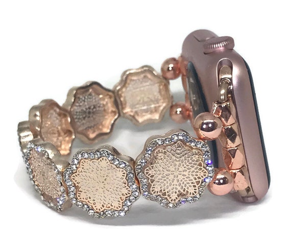 Apple Watch Band Rose Gold Crystal Sparkle Apple Watch  display picture 2