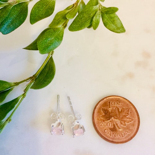 Morganite Stud Earrings | Round Solitaire Morganite Stud Earrings | shops Morganite Earrings | Genuine Pink Morganite Stud Earrings | Gift |