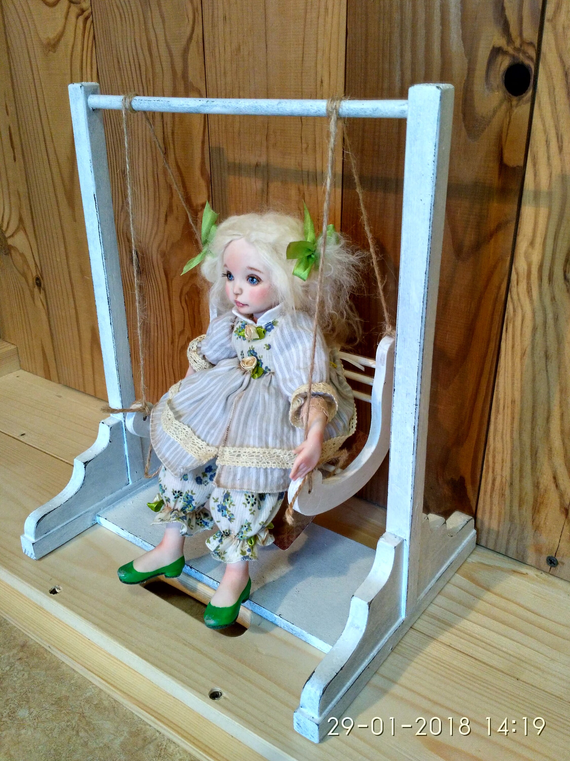 Wooden swing for dolls doll furniture handmade American Etsy