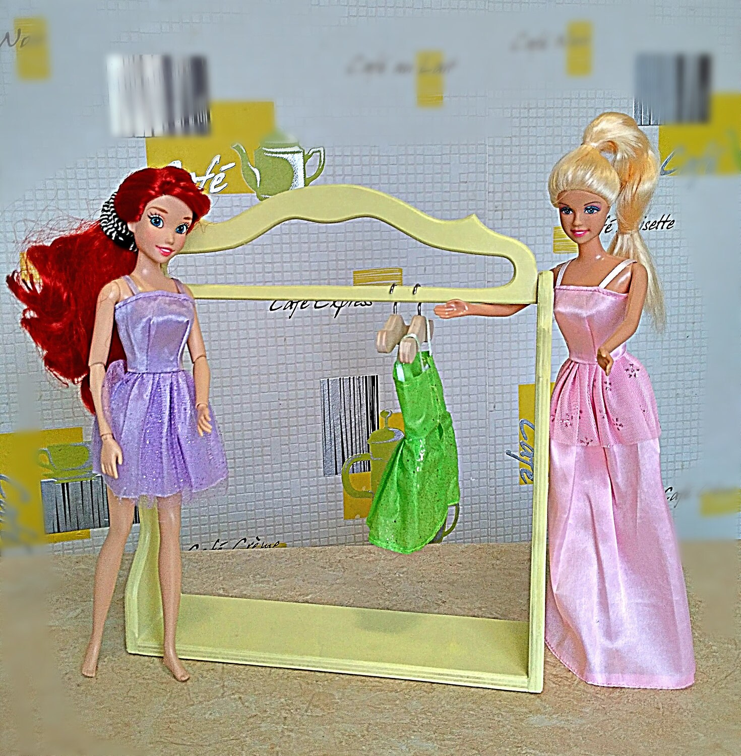 Wooden clothes rack for dolls garment rack with set of 5 Etsy