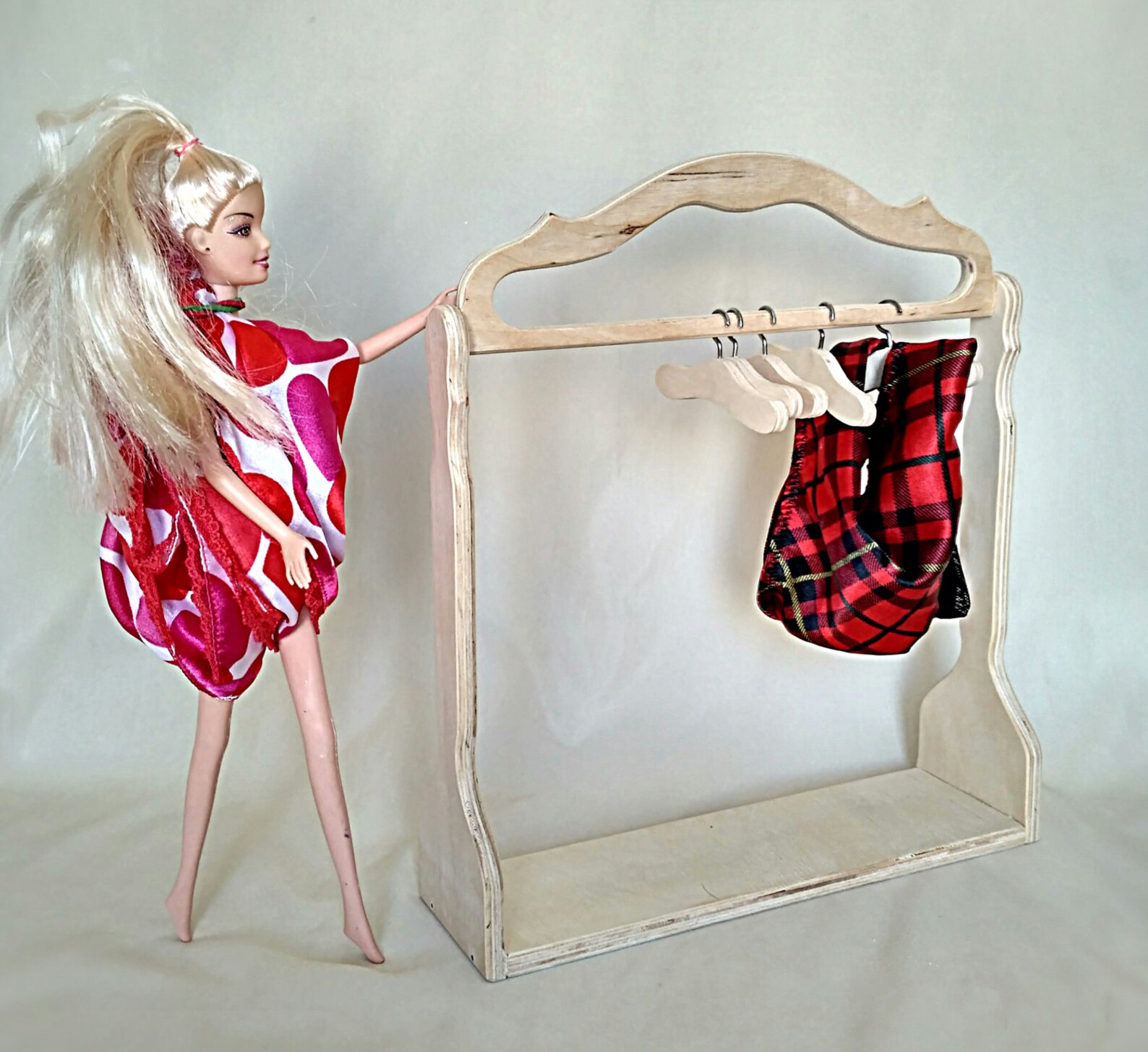 Wooden clothes rack for dolls garment rack with set of 5 Etsy