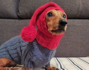 Christmas costume with heart for dachshund Sweater for dog with embroidery Handmade Sweater for Dachshund Xmas costume for dog Christmas dog