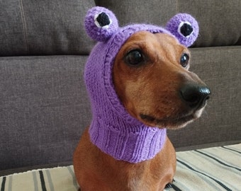 Froggy dog hat / Frog dog hat / Dog snood / Dog hat / Animal dog hat / Knit dog hat / Frog costume for dog / Animal dog clothes
