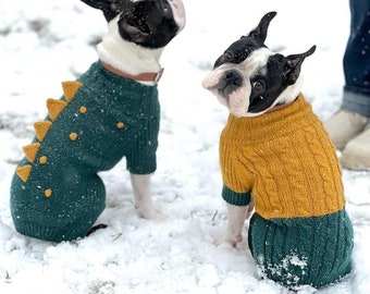 Dragon Dog Sweater Hand Knitted Sweater for Boston terrier Sweater for Boston terrier Bulldog Dog Costume Dog Sweater for dog