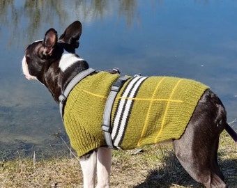 Stripped Dog Sweater Hand Knitted Sweater for Boston terrier Sweater for Boston bull Bulldog Dog Costume Dog Sweater for dog