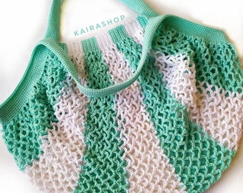 Crocheted Cotton Shopping Market Bag Mesh Shopping Bag Summer Bag Crochet Farmers Market Bag Handmade Eco Tote Quality Shopping Bag