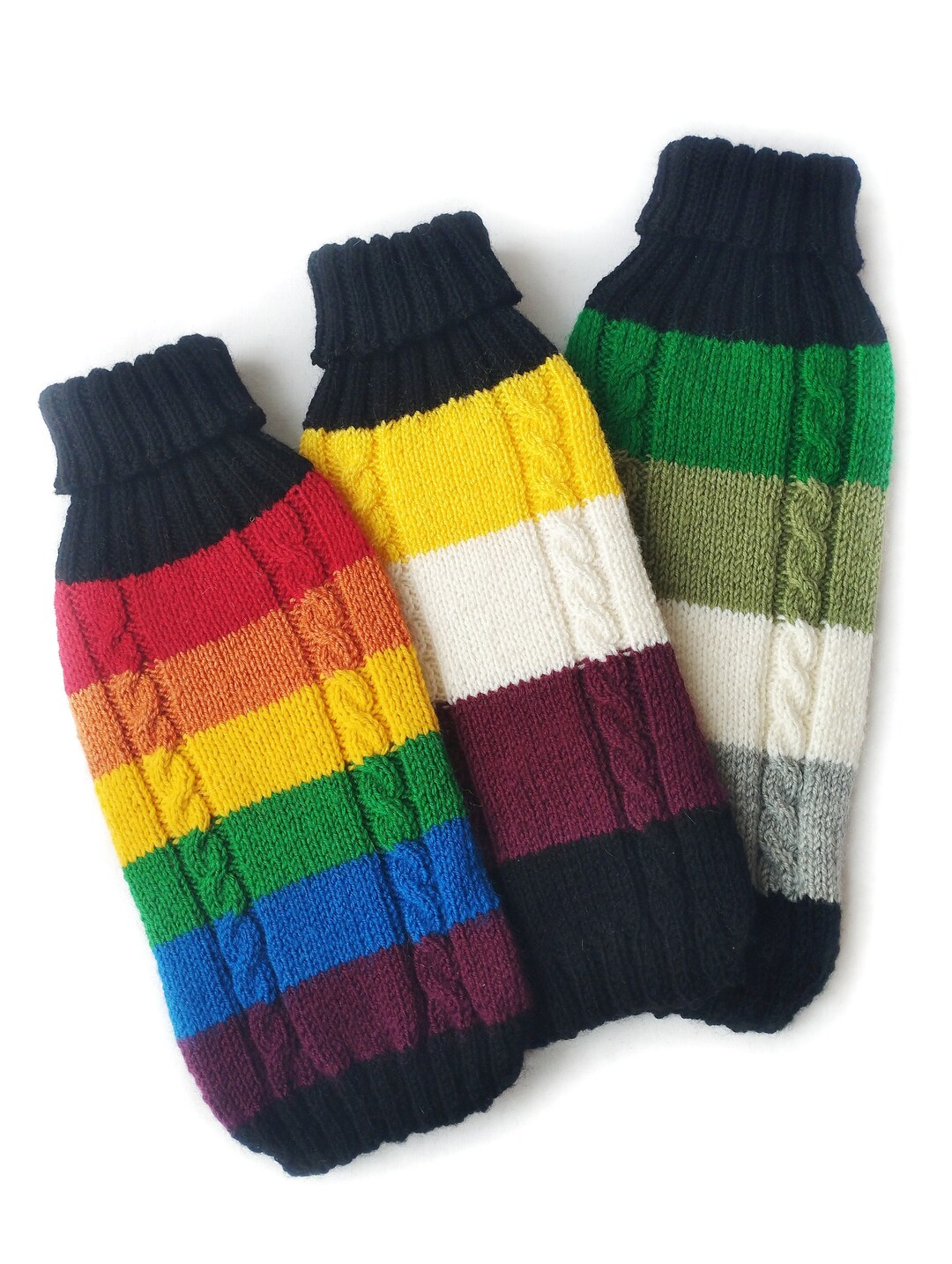 Rainbow Dog Sweater Pride Flag Knitted Dog Sweater LGBTQIA Pride ...
