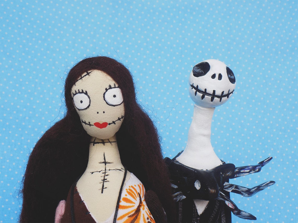 Jack and Sally dolls Sally doll Jack Skellington doll | Etsy