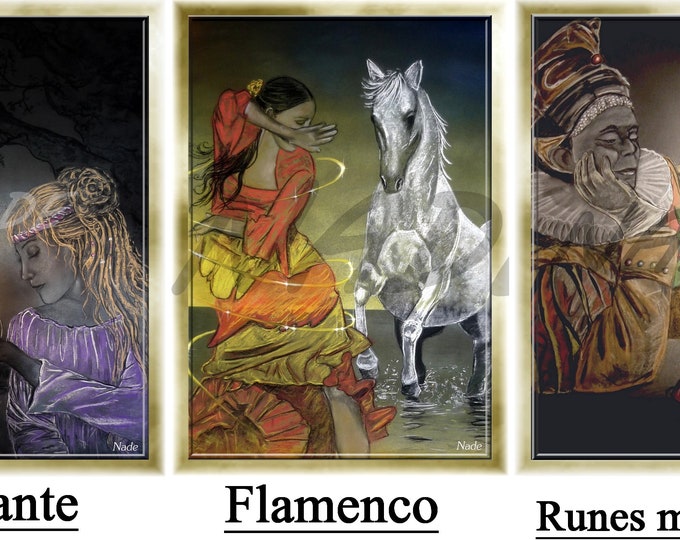 Art Reproduction (A4) "NADE Artist" The Seer/The Magic Flamenco/Runes
