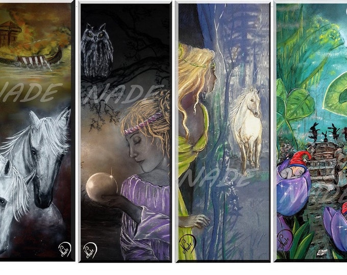 Set of 4 bookmarks illustration "artist NADE" Legend