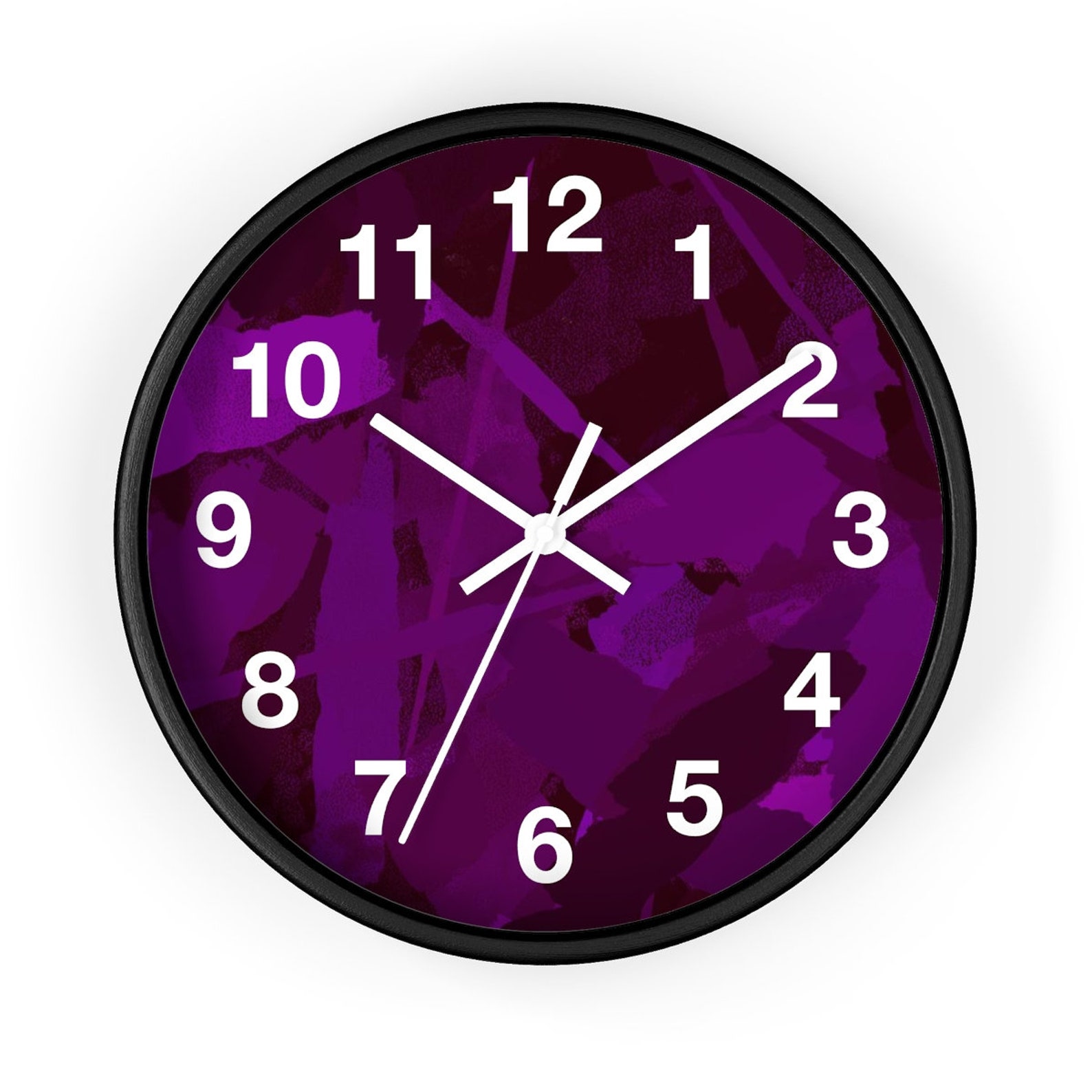 Wall clock Abstract Purple Design Etsy