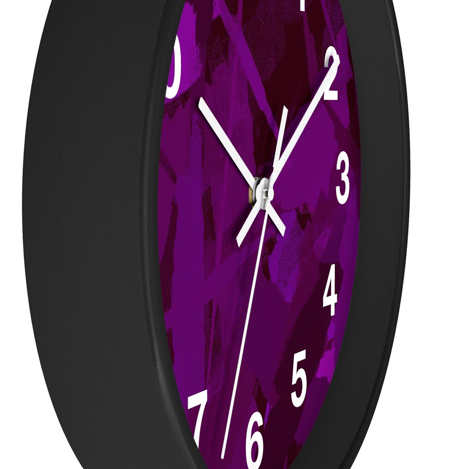 Wall clock Abstract Purple Design Etsy