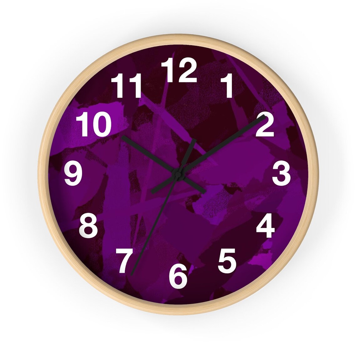 Wall clock Abstract Purple Design Etsy
