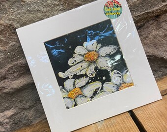 PRINT - Daisy Chains - 14cm Print, 23cm Mounted - Wrapped - Lisa Dear Artworks - Flowers