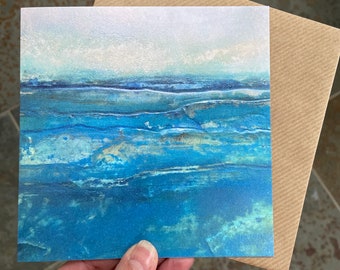 Blue Tides Greetings Card - Landscapes - River Severn - Kraft Brown Envelope