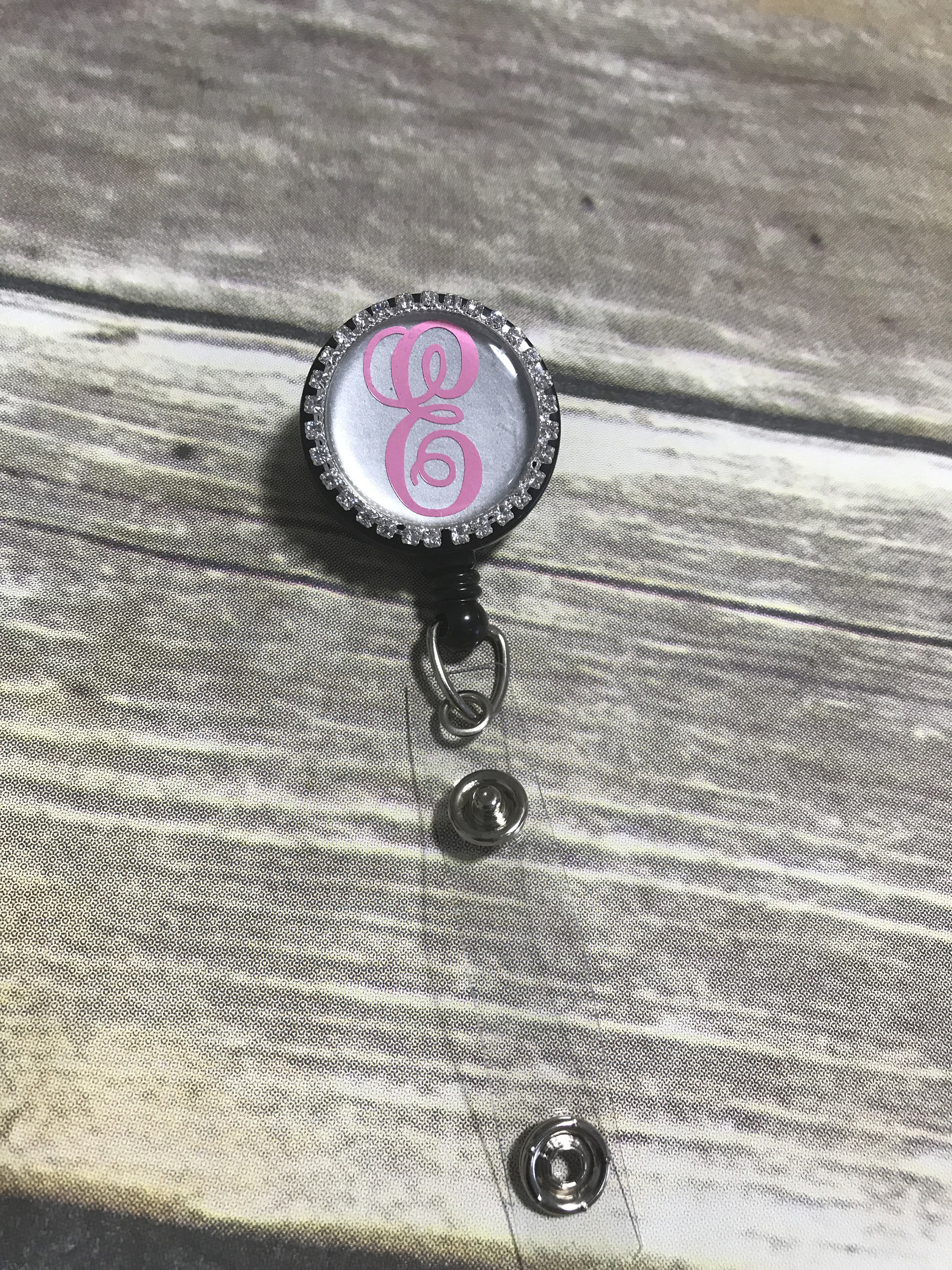 Personalized Bottle Cap Badge Holder ID Badge Reel Diamond Etsy