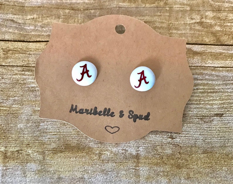 Alabama earrings Game day earrings Crimson Tide jewelry Etsy