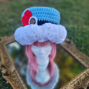 Bonnet au crochet Alice au Pays des Merveilles : bord à volants, style festival rave