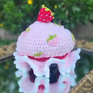 Classic with a twist Strawberry Shortcake and friends inspired, STRAWBERRY SHORTCAKE Crochet adult bucket hat, with strawberry appliques