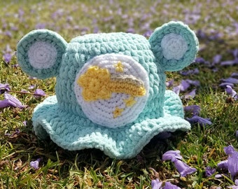 Carebear, Crochet bucket hat, Care Bear Rave hat