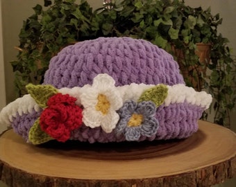 Strawberry Shortcake and friends inspired, ANGEL CAKE Crochet adult bucket hat, rave hat