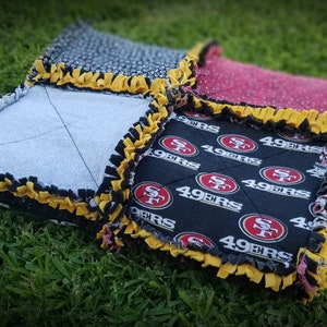 NFL San Francisco 49ers inspired rag quilt, Baby/Lap/Throw Blanket image 1