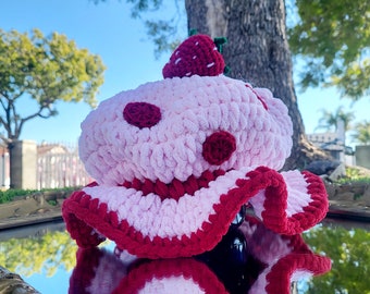 Strawberry Shortcake and friends inspired, STRAWBERRY SHORTCAKE Crochet adult bucket hat, rave hat