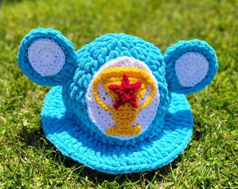 Carebear, Crochet Bucket Hat, Care Bear Rave CHAMP Bear