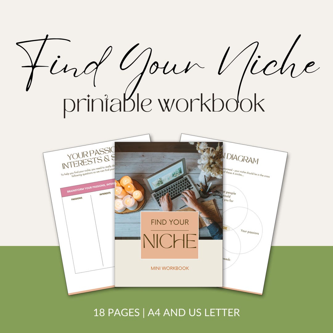 Find Your Niche Mini Workbook Printable PDF Niche Workbook Niche Down ...